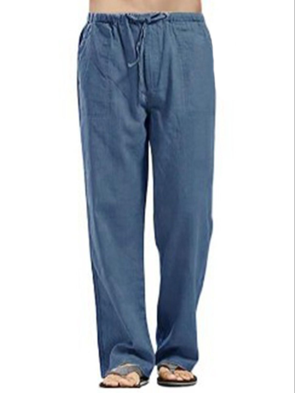 Drawsting Straight Leg Pants Plus Size-Free Shipping - aurelia-clothing-8955