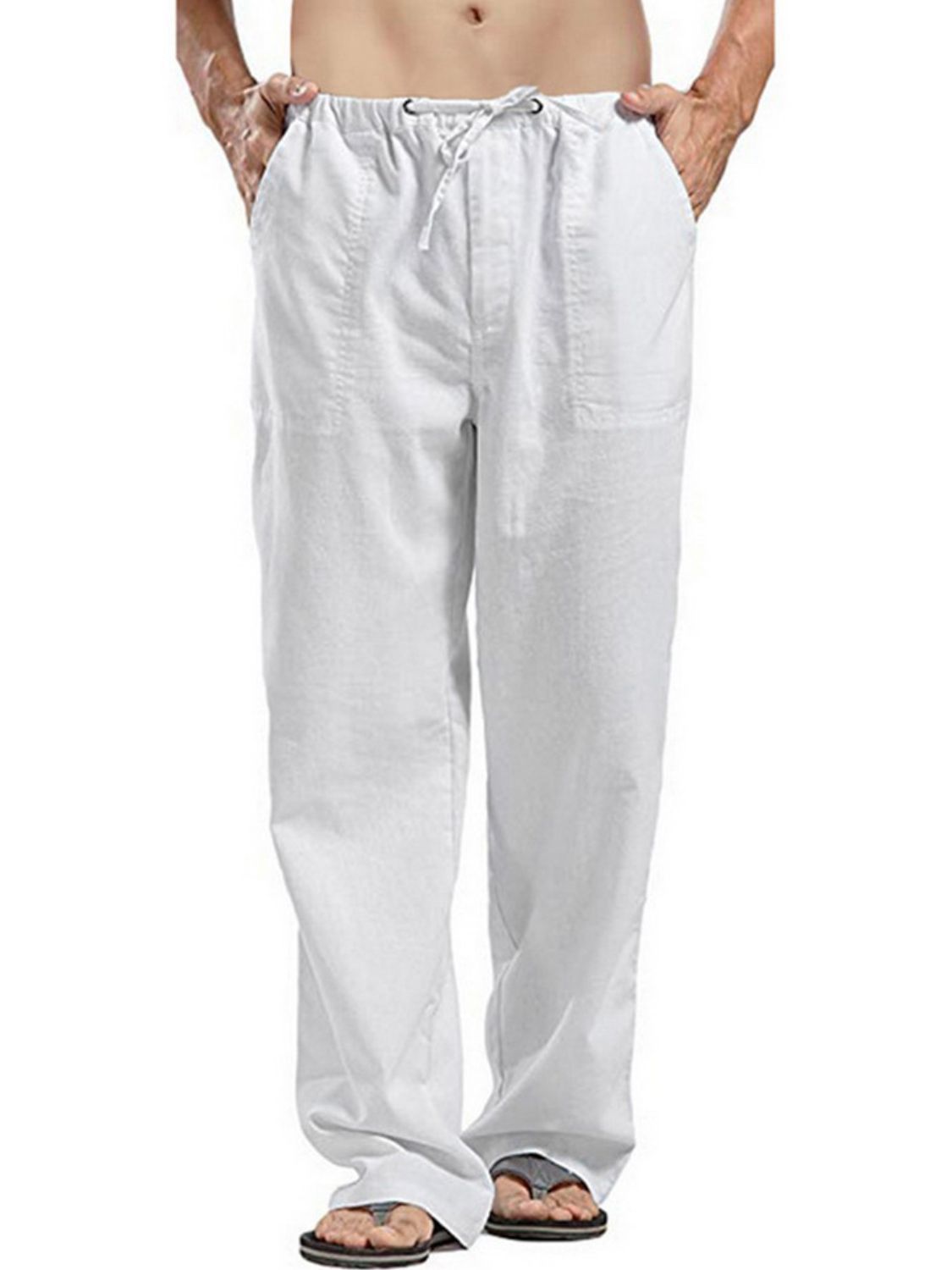 Drawsting Straight Leg Pants Plus Size-Free Shipping - aurelia-clothing-8955