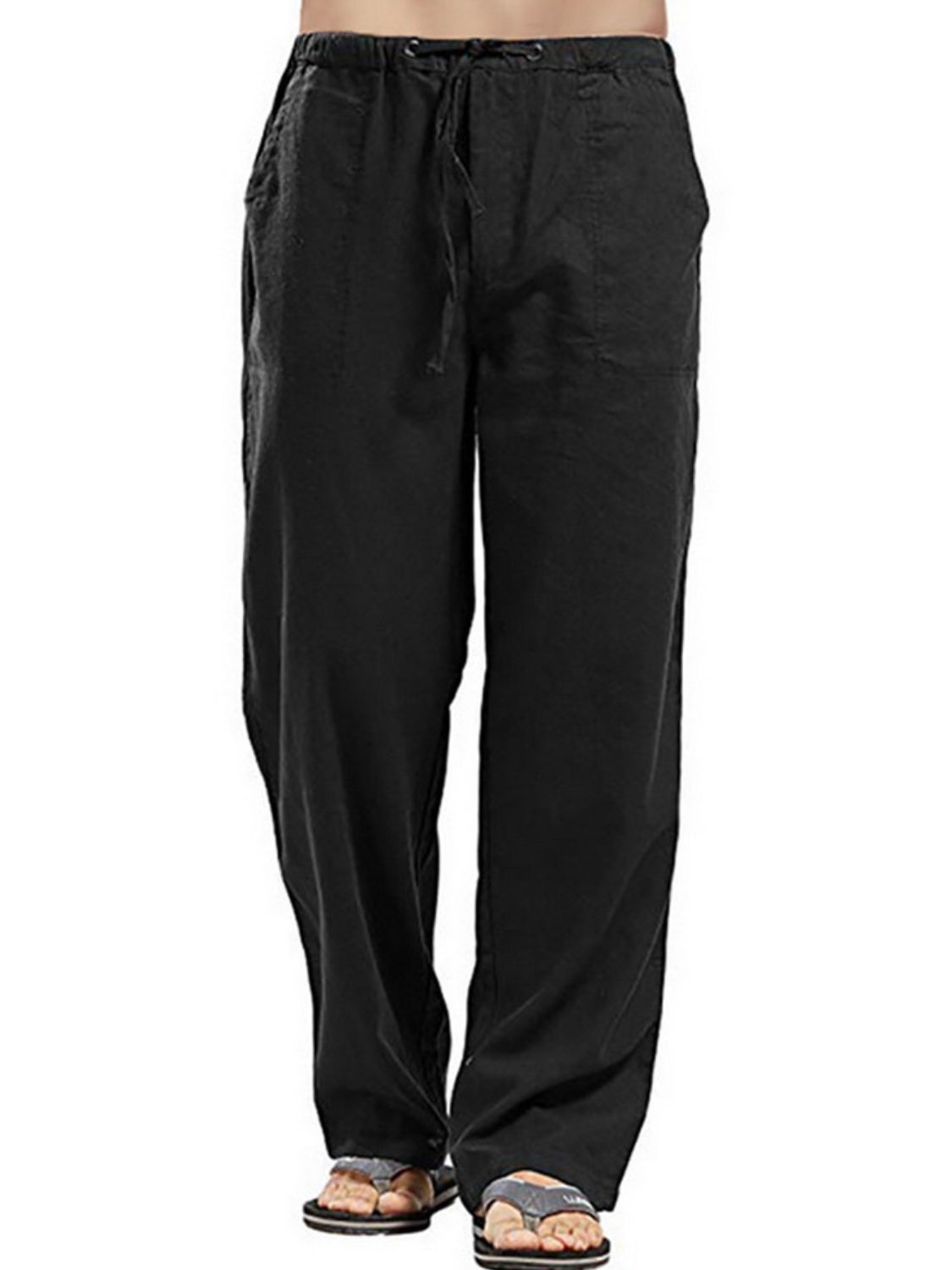 Drawsting Straight Leg Pants Plus Size-Free Shipping - aurelia-clothing-8955