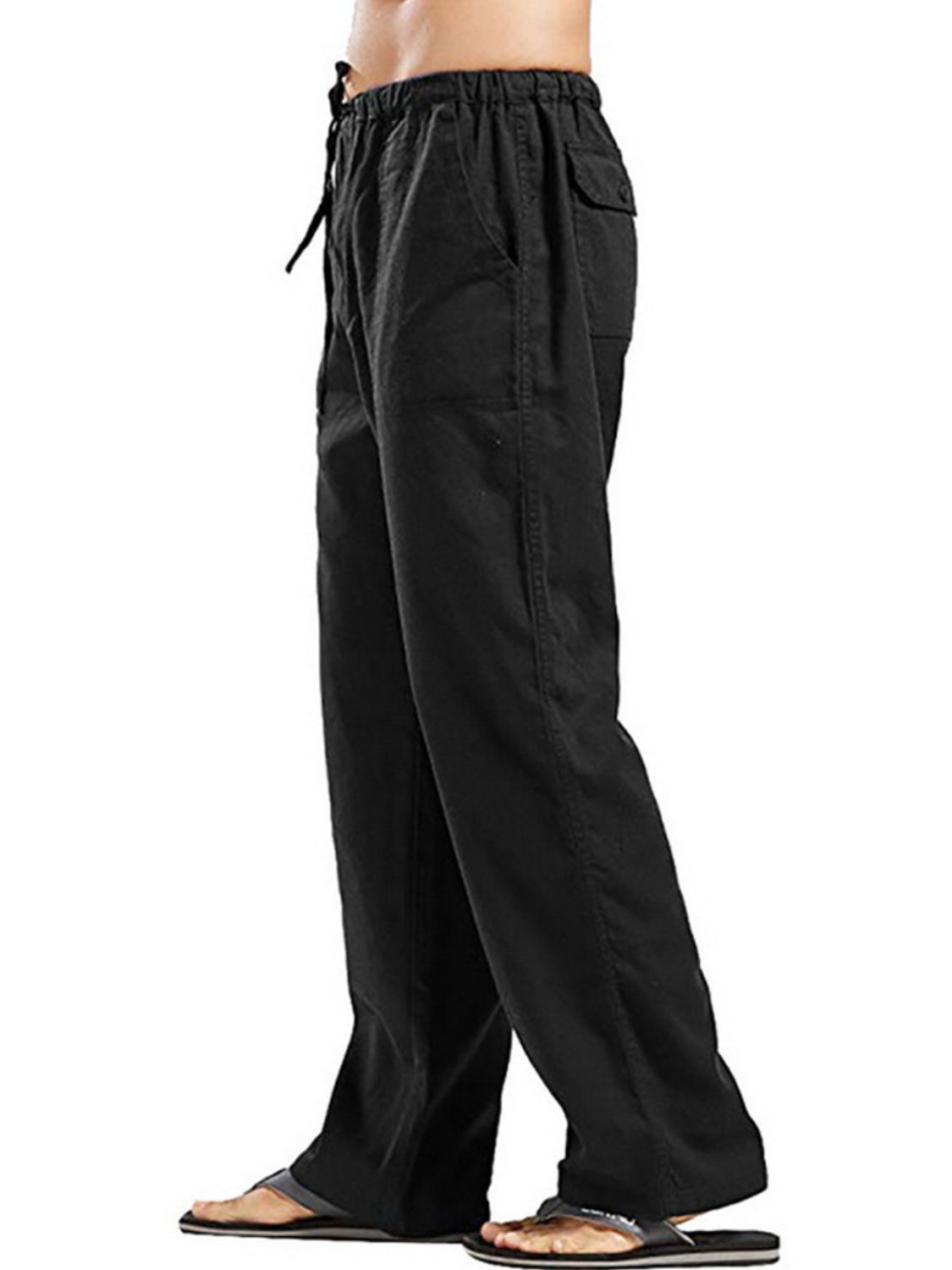 Drawsting Straight Leg Pants Plus Size-Free Shipping - aurelia-clothing-8955