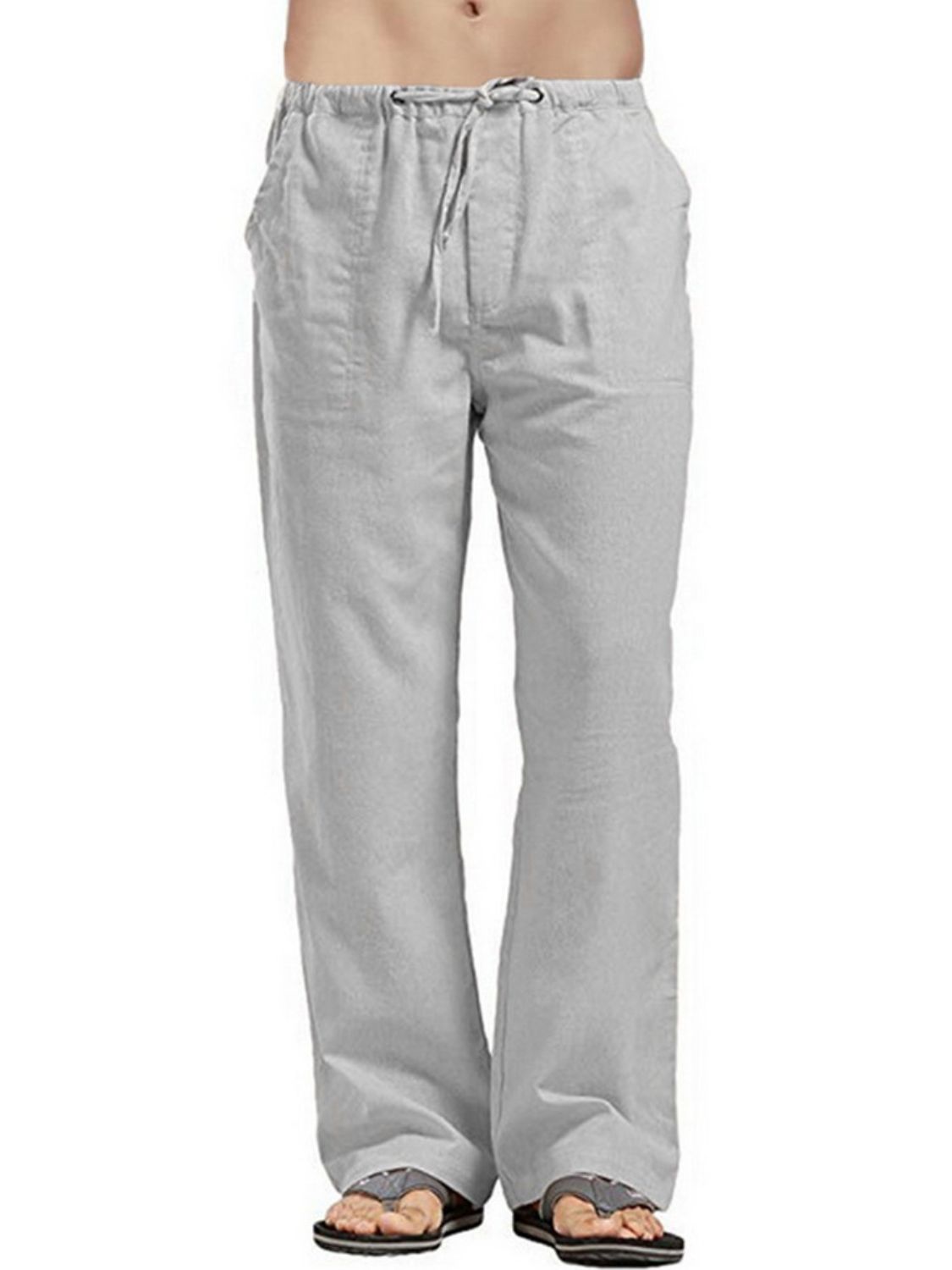 Drawsting Straight Leg Pants Plus Size-Free Shipping - aurelia-clothing-8955