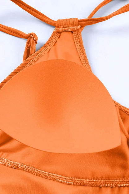Drawstring Plunge One-Piece Swimwear-Free Shipping - aurelia-clothing-8955