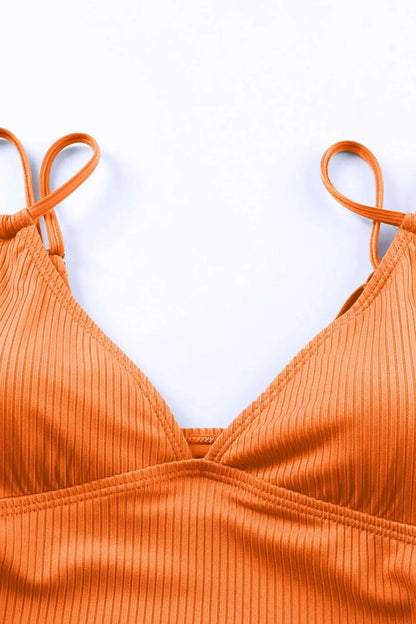 Drawstring Plunge One-Piece Swimwear-Free Shipping - aurelia-clothing-8955