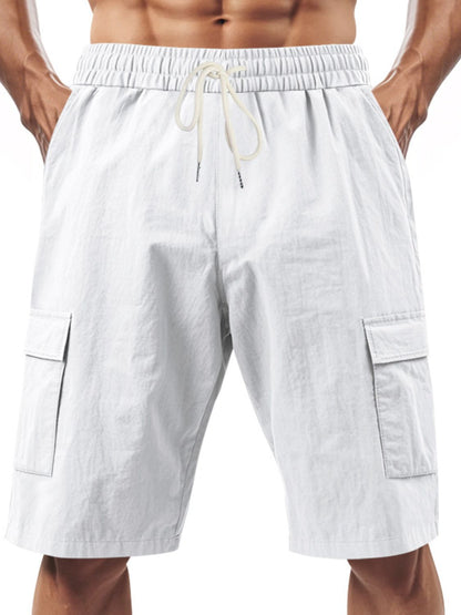 Drawstring Shorts with Cargo Pockets Plus Size-Free Shipping - aurelia-clothing-8955