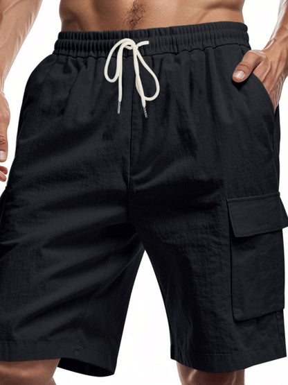 Drawstring Shorts with Cargo Pockets Plus Size-Free Shipping - aurelia-clothing-8955