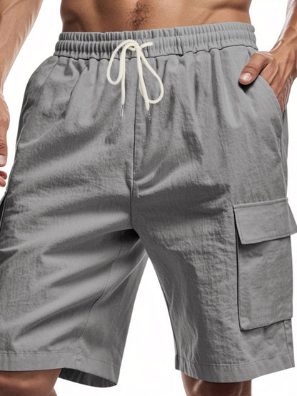 Drawstring Shorts with Cargo Pockets Plus Size-Free Shipping - aurelia-clothing-8955