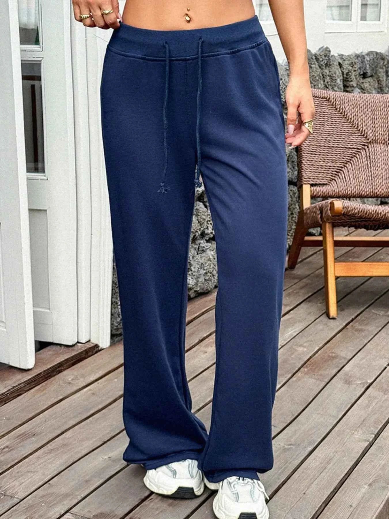 Drawstring Wide Leg Active Pants-Free Shipping - aurelia-clothing-8955