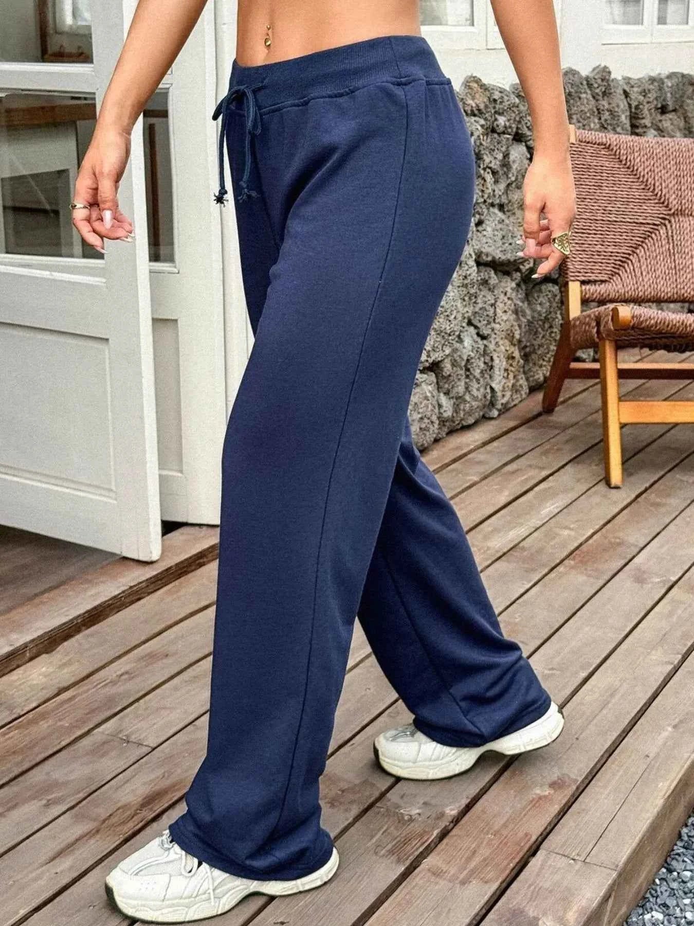 Drawstring Wide Leg Active Pants-Free Shipping - aurelia-clothing-8955