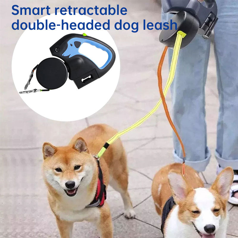Dual  Double Dog Leash, 360° Retractable Roulette-Free Shipping - aurelia-clothing-8955