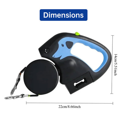 Dual  Double Dog Leash, 360° Retractable Roulette-Free Shipping - aurelia-clothing-8955
