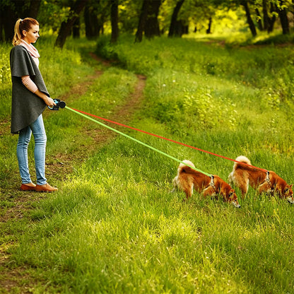 Dual  Double Dog Leash, 360° Retractable Roulette-Free Shipping - aurelia-clothing-8955