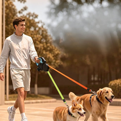 Dual  Double Dog Leash, 360° Retractable Roulette-Free Shipping - aurelia-clothing-8955