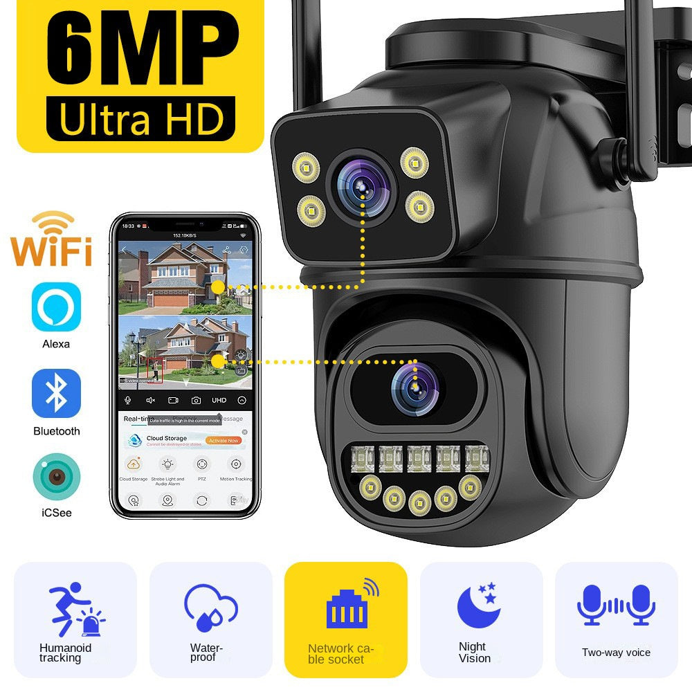 Dual screen wireless 360 degree mobile remote outdoor WiFi camera monitoring - Free Shipping - aurelia-clothing-8955