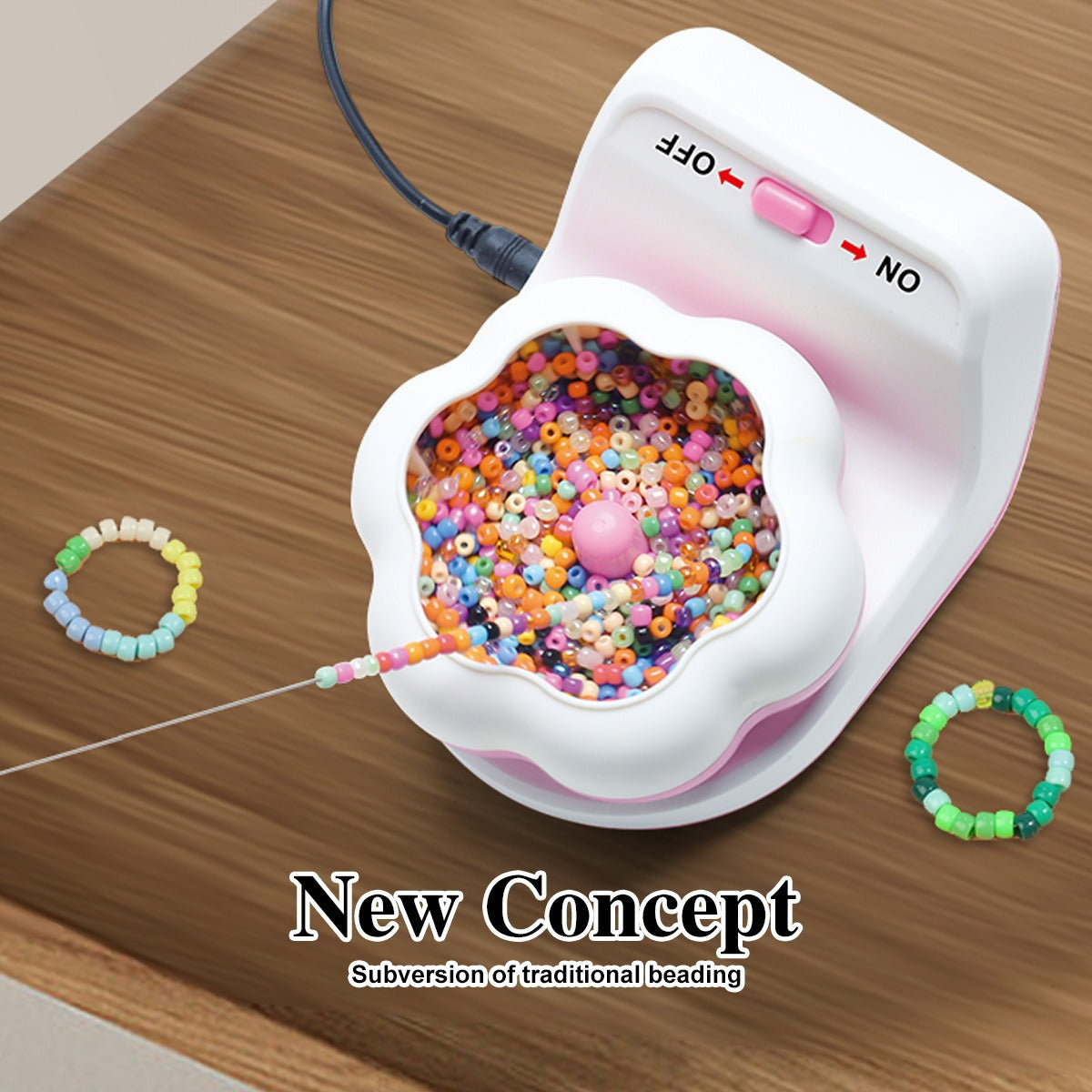 Electric automatic beading machine beading bowl DIY manual beading machine soft ceramic rice bead beading tool beading tool - Free Shipping - aurelia-clothing-8955