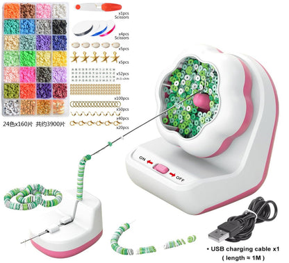Electric automatic beading machine beading bowl DIY manual beading machine soft ceramic rice bead beading tool beading tool - Free Shipping - aurelia-clothing-8955