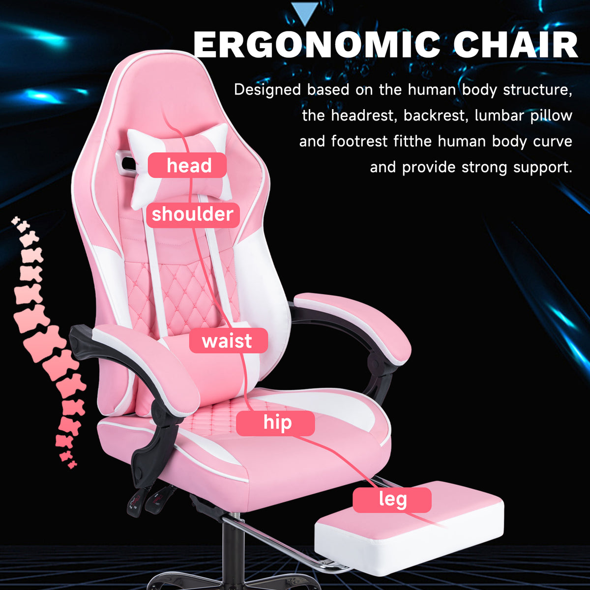 Ergonomic Video Gamer Chairs,Computer Gaming Chairs-Free Shipping - aurelia-clothing-8955