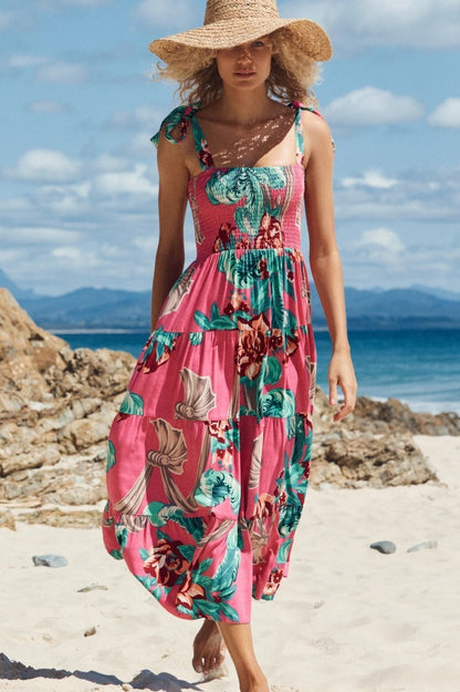 European and American Suspender Dress, Womens Clothing, Spring and Summer New Casual Dress, Printed High Waisted Skirt - Free Shipping - aurelia-clothing-8955