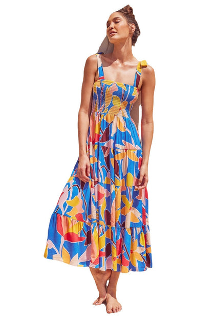 European and American Suspender Dress, Womens Clothing, Spring and Summer New Casual Dress, Printed High Waisted Skirt - Free Shipping - aurelia-clothing-8955