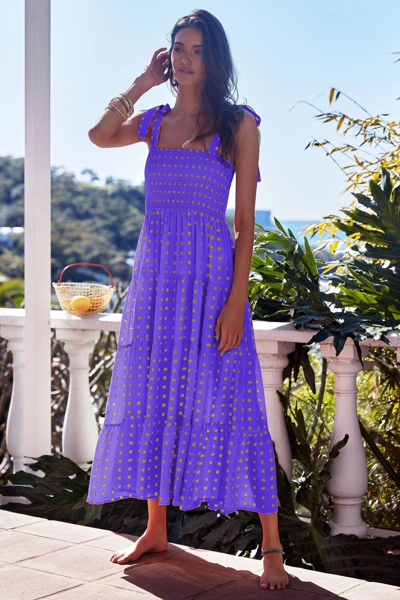 European and American Suspender Dress, Womens Clothing, Spring and Summer New Casual Dress, Printed High Waisted Skirt - Free Shipping - aurelia-clothing-8955