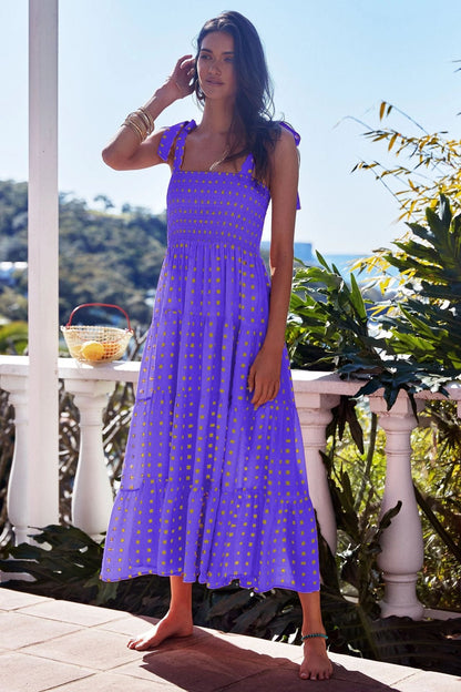 European and American Suspender Dress, Womens Clothing, Spring and Summer New Casual Dress, Printed High Waisted Skirt - Free Shipping - aurelia-clothing-8955