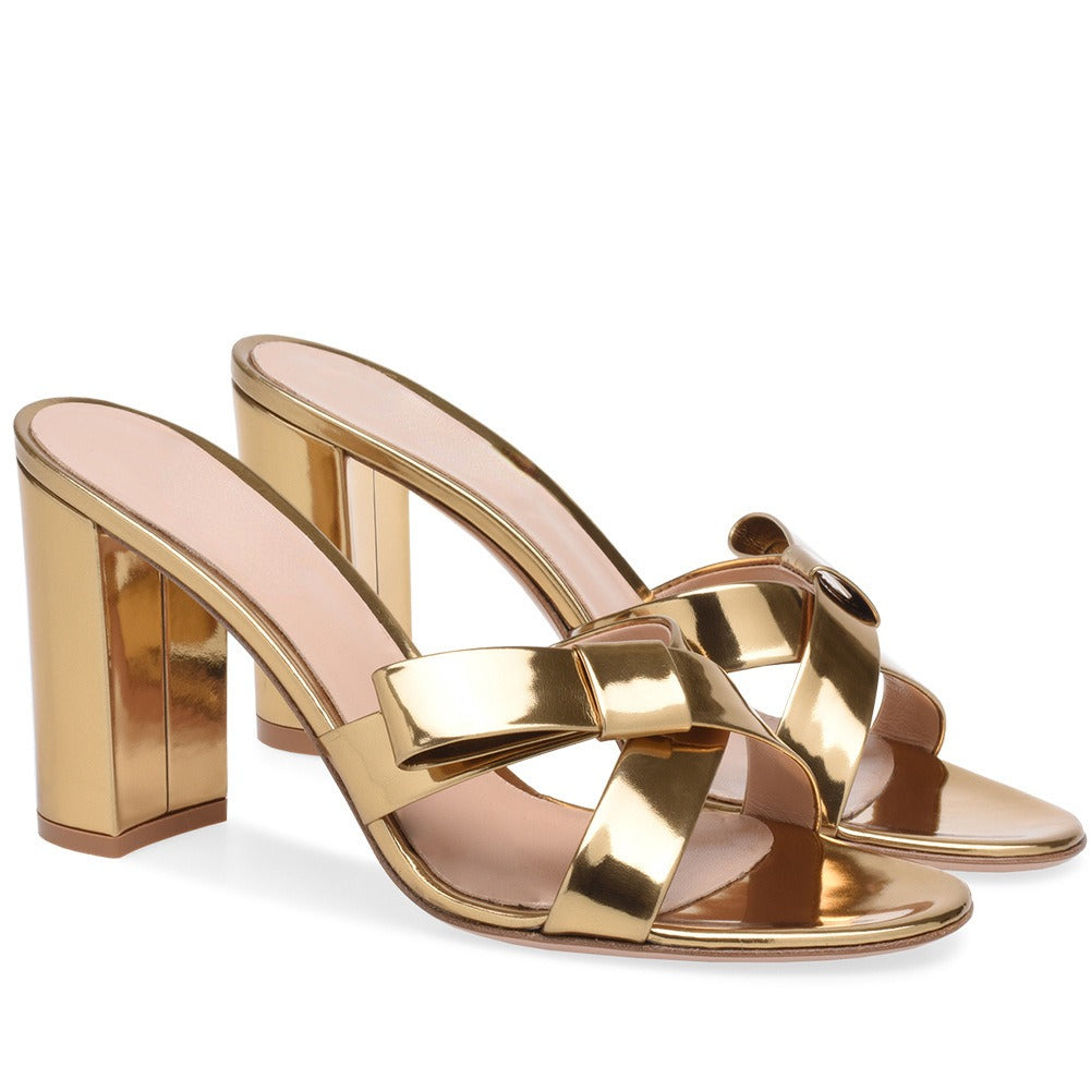 European and American Womens Gold Thick High Heels Sandals, Slippers, Muller Shoes, Chengdu Fashion Womens Shoes - Free Shipping - aurelia-clothing-8955