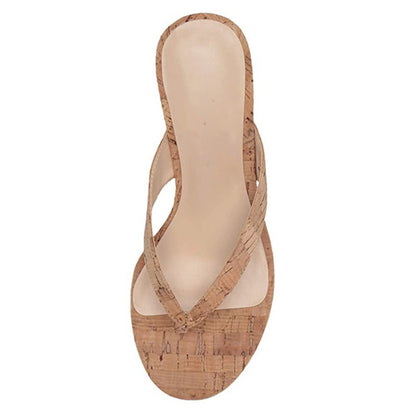 European and American Womens Oversized Wedged Sloping Heel Sandals With Wooden Grain Wrap Heels And Round Toe High Heels- Free Shipping - aurelia-clothing-8955