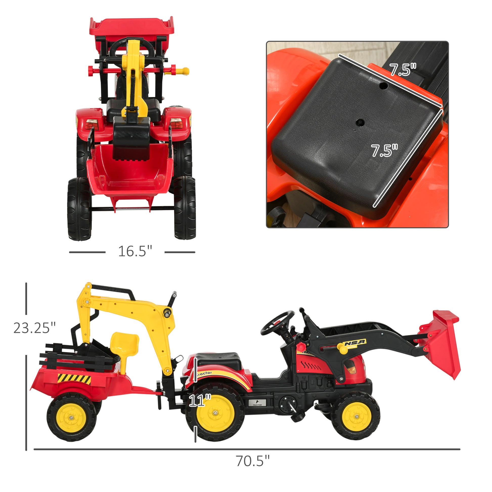 ExcavatorBulldozer, Pedal Car-Free Shipping - aurelia-clothing-8955