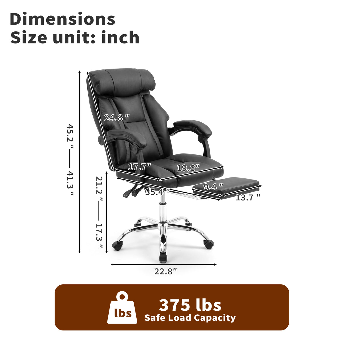 Executive Office Chair with Foot Rest-Free Shipping - aurelia-clothing-8955