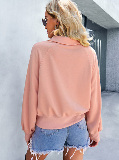 Fashion solid color long sleeved sweater top-Free Shipping - aurelia-clothing-8955