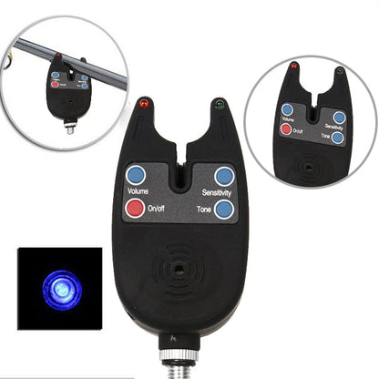 Fishing Bite Alarm with 2 LEDs Blue Light Adjustable Tone Volume Sensitivity Sound Fish Bite Alarm Waterproof Fishing Tool - Free Shipping - aurelia-clothing-8955