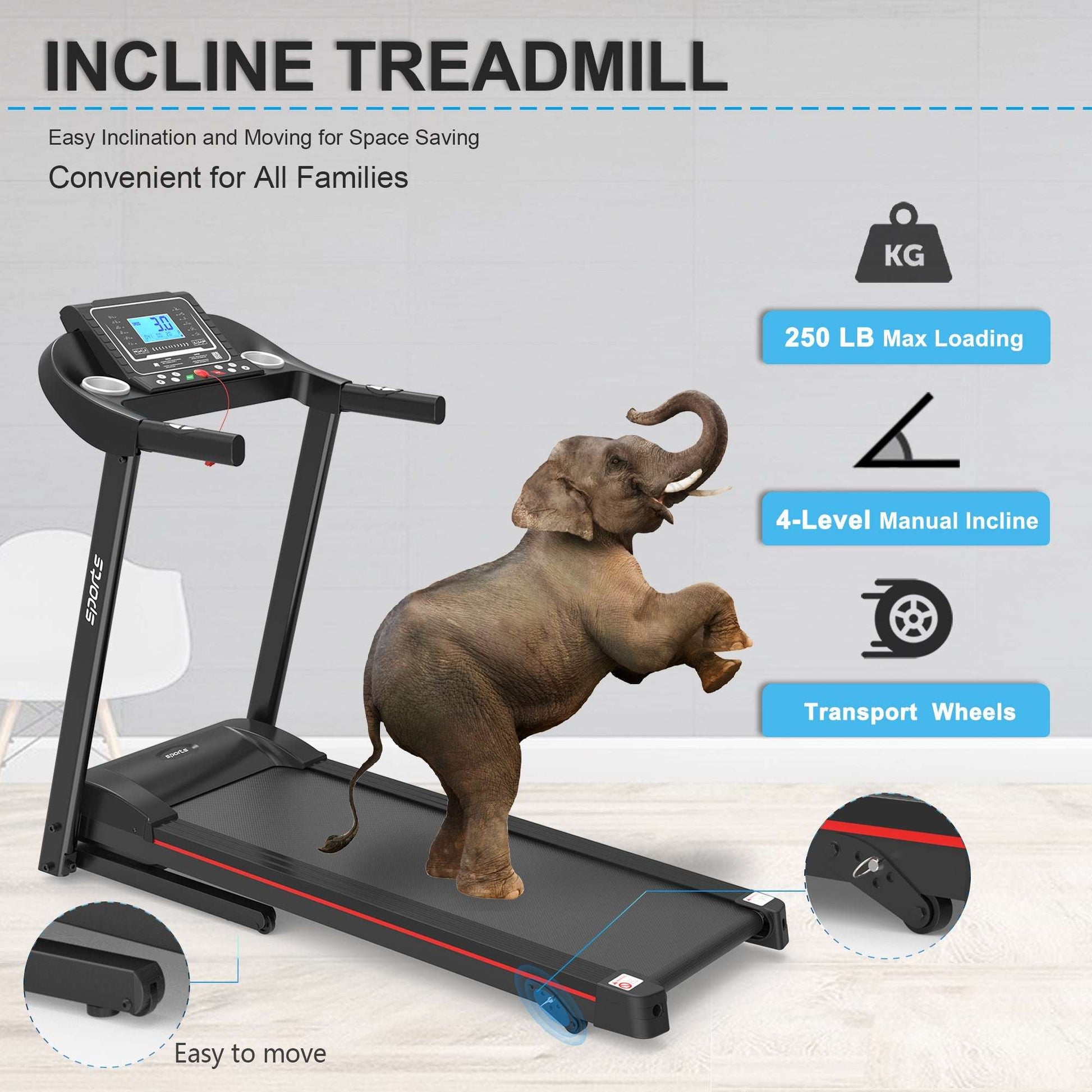 Fitshow App Home Foldable Treadmill with Incline, Folding Treadmill for Home Workout - Free Shipping - aurelia-clothing-8955