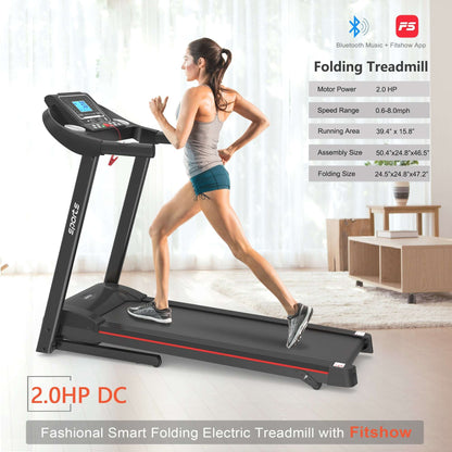 Fitshow App Home Foldable Treadmill with Incline, Folding Treadmill for Home Workout - Free Shipping - aurelia-clothing-8955