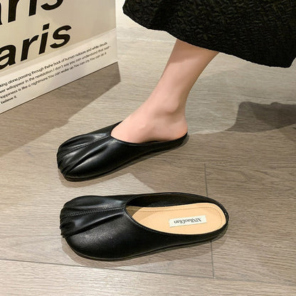 Flat Bottomed Minimalist Wrapped Half Slippers, Womens Shoes, Summer One Foot, Half Supported Single Shoes - Free Shipping - aurelia-clothing-8955