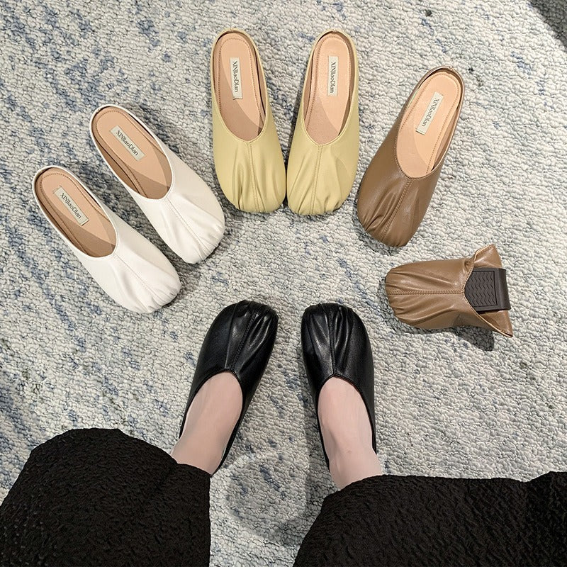 Flat Bottomed Minimalist Wrapped Half Slippers, Womens Shoes, Summer One Foot, Half Supported Single Shoes - Free Shipping - aurelia-clothing-8955