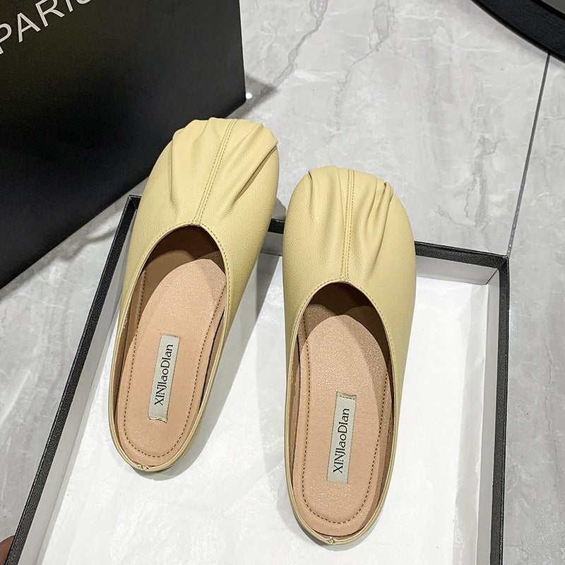Flat Bottomed Minimalist Wrapped Half Slippers, Womens Shoes, Summer One Foot, Half Supported Single Shoes - Free Shipping - aurelia-clothing-8955