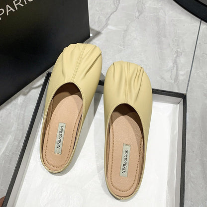 Flat Bottomed Minimalist Wrapped Half Slippers, Womens Shoes, Summer One Foot, Half Supported Single Shoes - Free Shipping - aurelia-clothing-8955