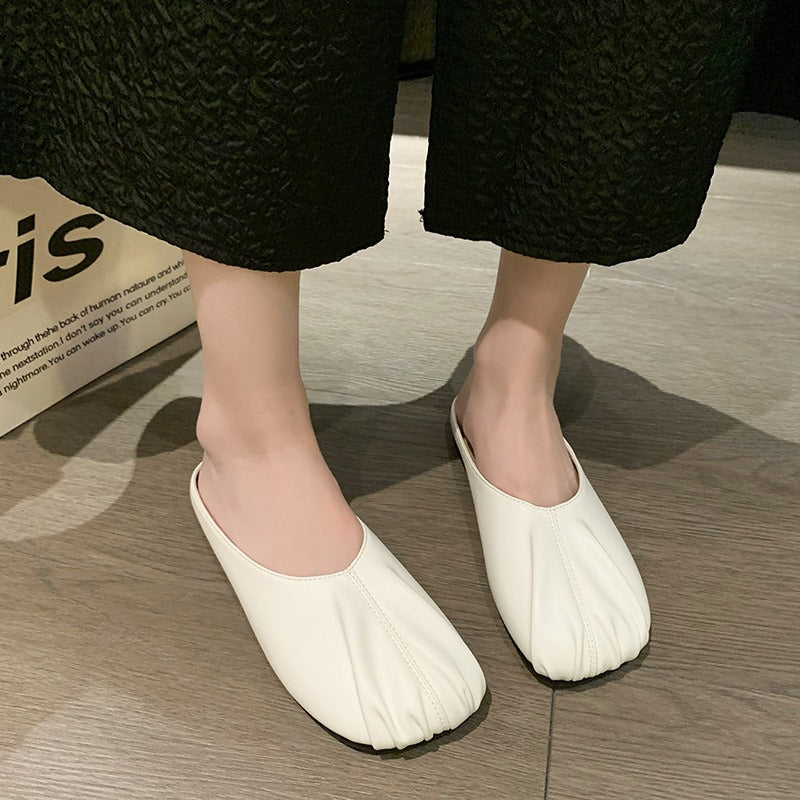 Flat Bottomed Minimalist Wrapped Half Slippers, Womens Shoes, Summer One Foot, Half Supported Single Shoes - Free Shipping - aurelia-clothing-8955