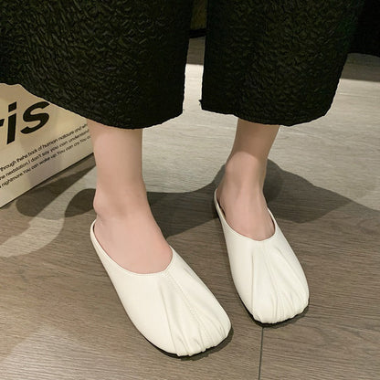 Flat Bottomed Minimalist Wrapped Half Slippers, Womens Shoes, Summer One Foot, Half Supported Single Shoes - Free Shipping - aurelia-clothing-8955