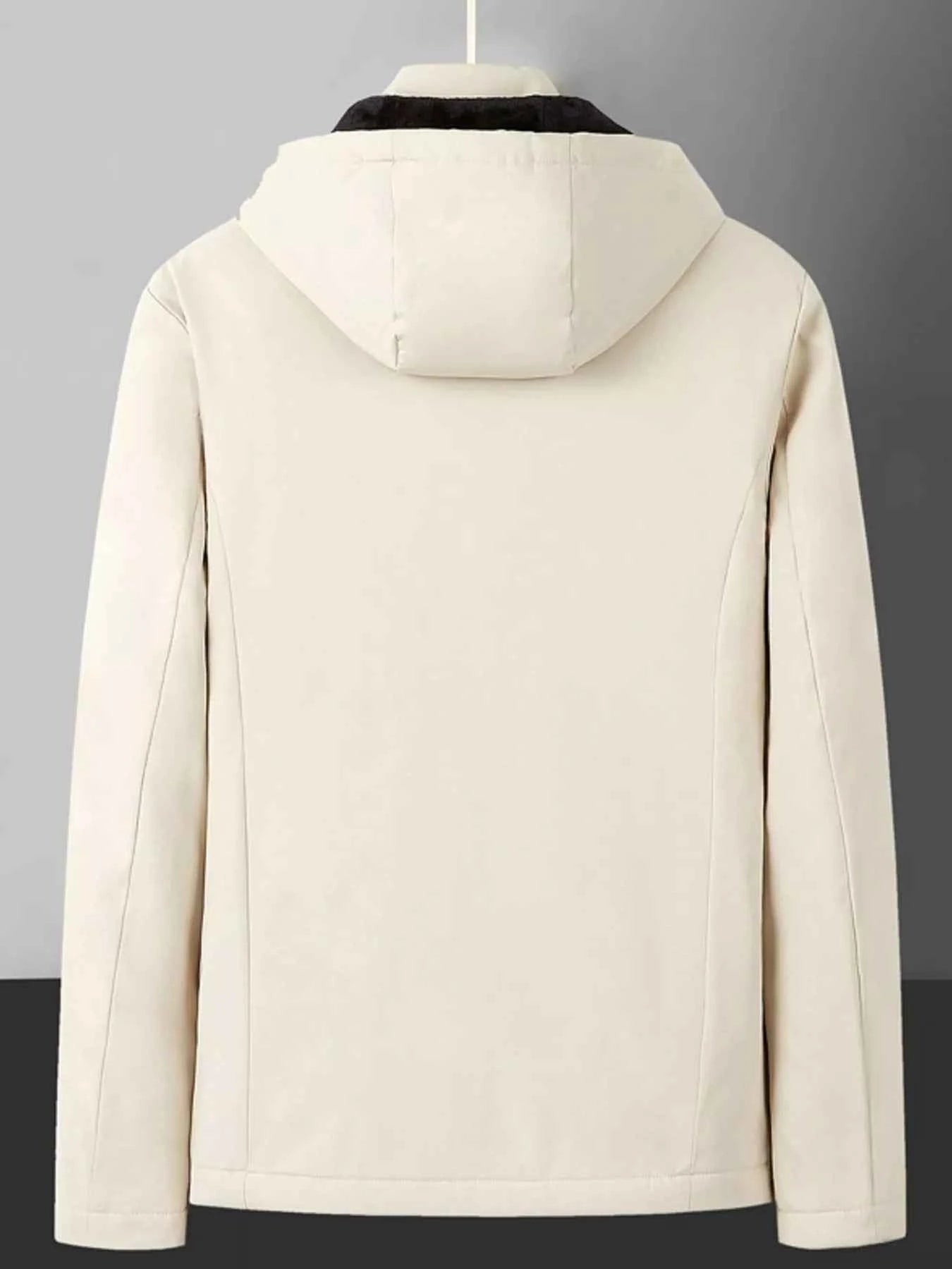 Fleece Lined Hooded Winter Coat-Free Shipping - aurelia-clothing-8955