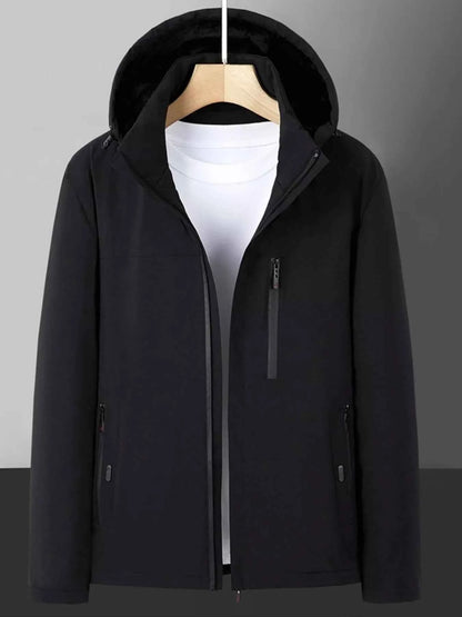 Fleece Lined Hooded Winter Coat-Free Shipping - aurelia-clothing-8955