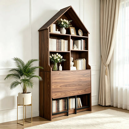 Folding Craft Desk with Storage Shelves-Free Shipping - aurelia-clothing-8955