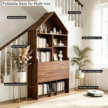 Folding Craft Desk with Storage Shelves-Free Shipping - aurelia-clothing-8955