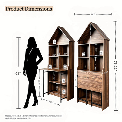Folding Craft Desk with Storage Shelves-Free Shipping - aurelia-clothing-8955