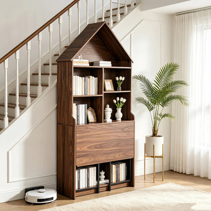Folding Craft Desk with Storage Shelves-Free Shipping - aurelia-clothing-8955