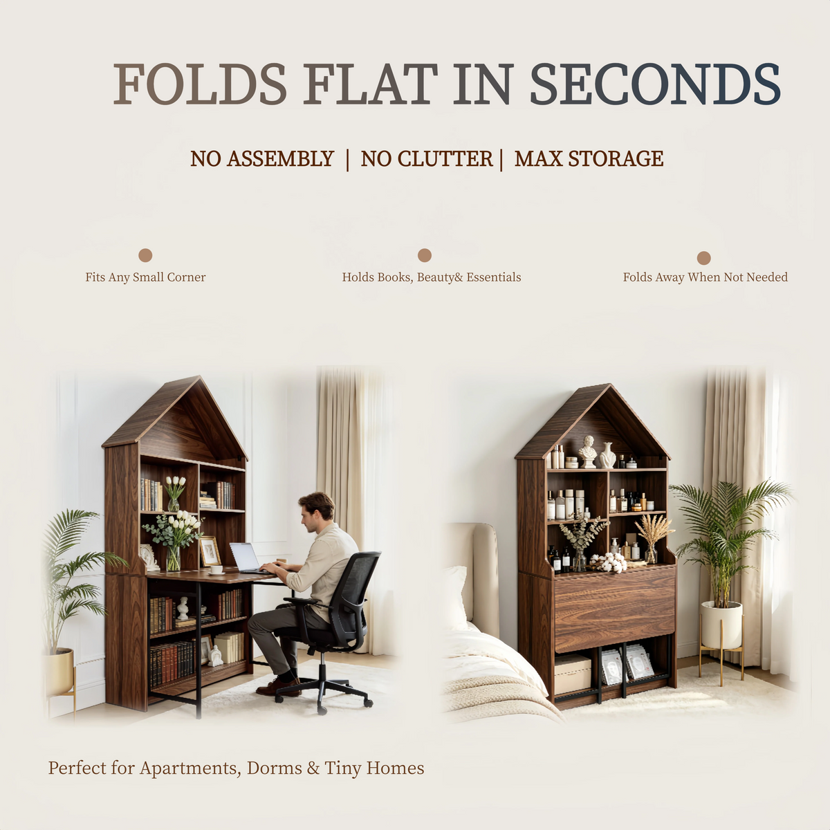 Folding Craft Desk with Storage Shelves-Free Shipping - aurelia-clothing-8955