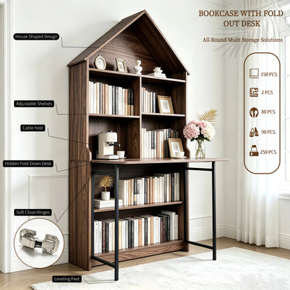 Folding Craft Desk with Storage Shelves-Free Shipping - aurelia-clothing-8955