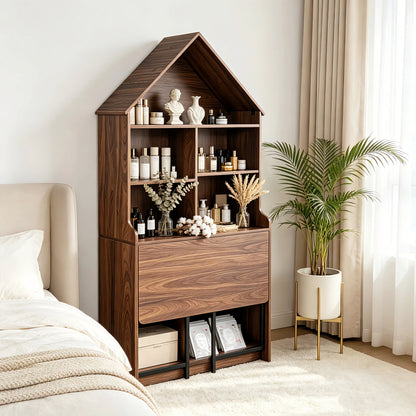 Folding Craft Desk with Storage Shelves-Free Shipping - aurelia-clothing-8955