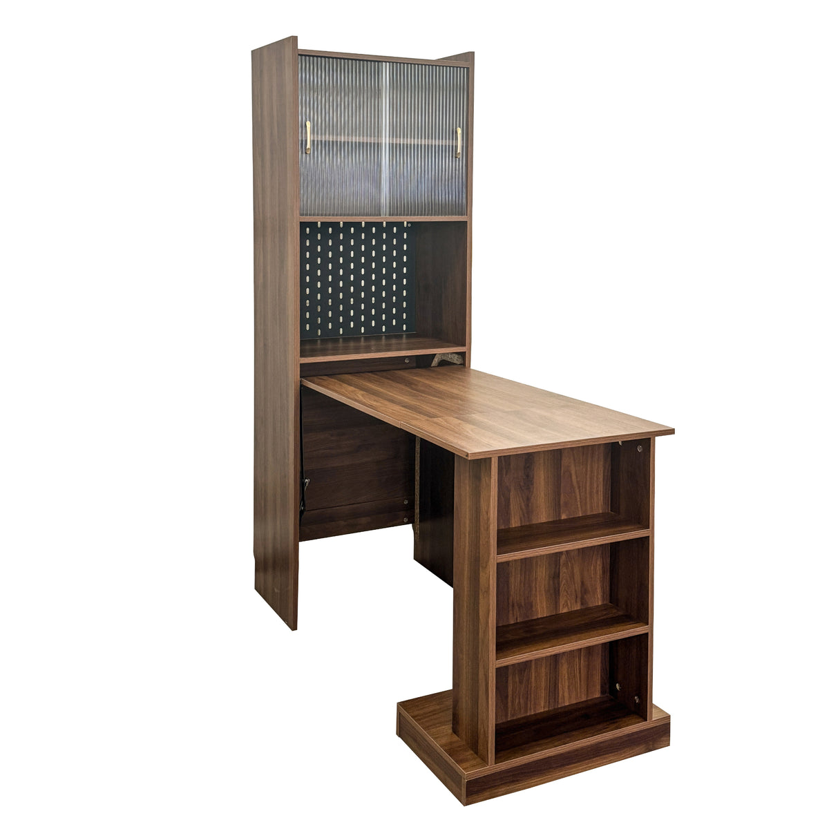 Folding Desk with Storage in Walnut Finish-Free Shipping - aurelia-clothing-8955