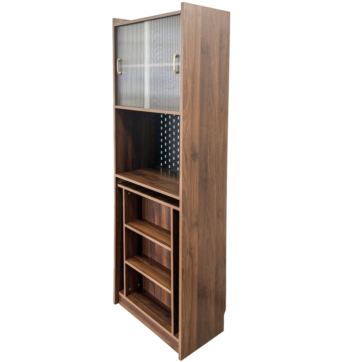 Folding Desk with Storage in Walnut Finish-Free Shipping - aurelia-clothing-8955