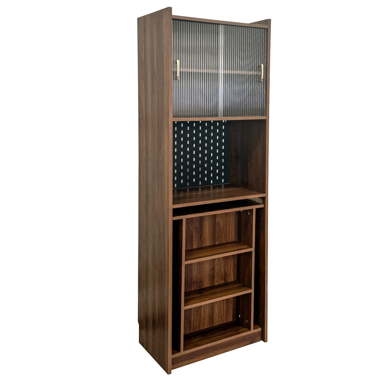 Folding Desk with Storage in Walnut Finish-Free Shipping - aurelia-clothing-8955